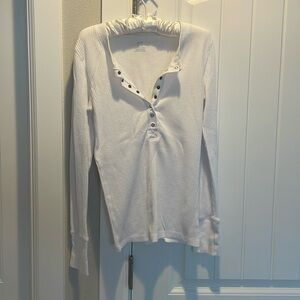 Aerie long sleeve white button up size extra small